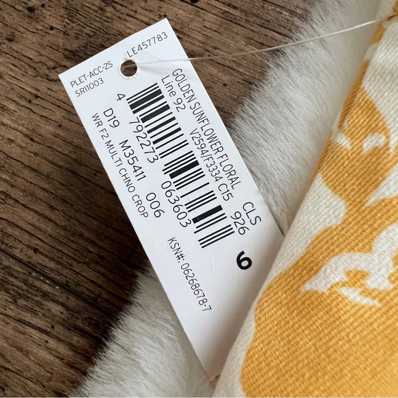 Lands End Mid Rise Straight Leg Crop Chino Pant Golden Sunflower Floral Size 6 - Picture 5 of 15